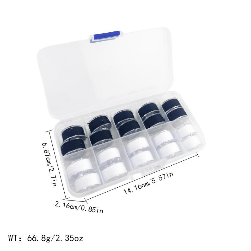 Multi-Specification Household Bobbin Set: Colored Transparent and Metal Bobbins with Thread