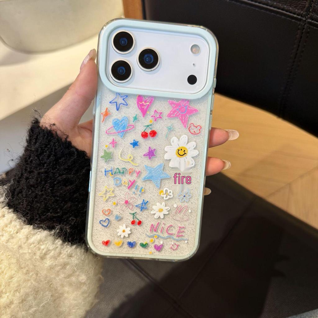 Graffiti Flowers 2-in-1 Drop-Proof Protective Case for iPhone 17 Pro Max