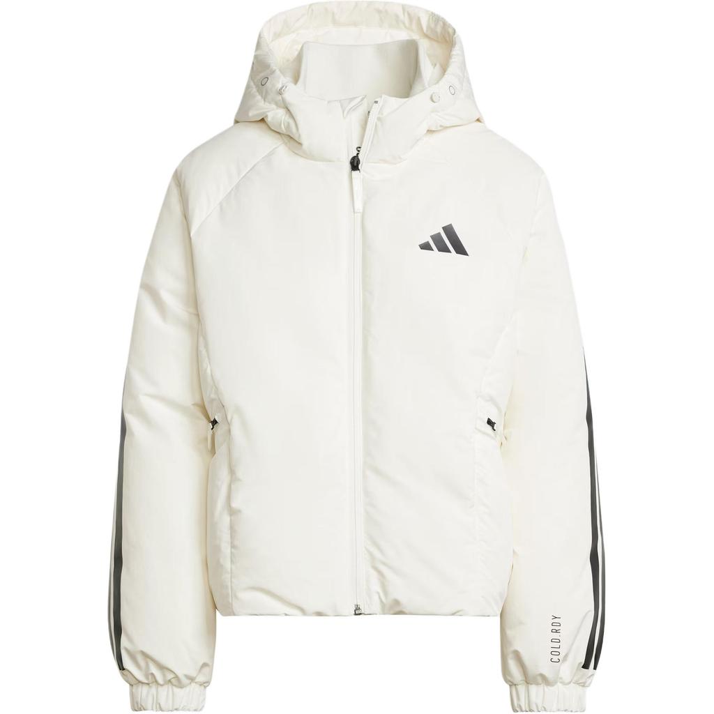 Adidas Cold.Rdy FW24 Puff Down Warm Waterproof Windproof Sports Hooded Comfortable Long Sleeve Puffer Jacket Women Jackets Han-Jade-White Black JG3865