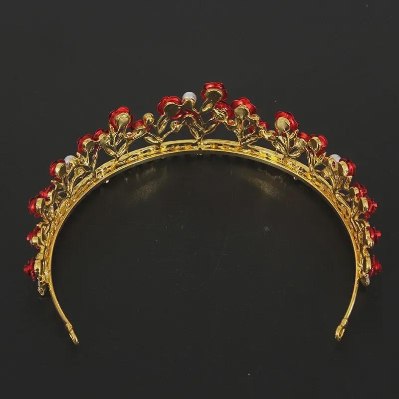 Red Rose Bridal Crown Headband for Wedding or Birthday