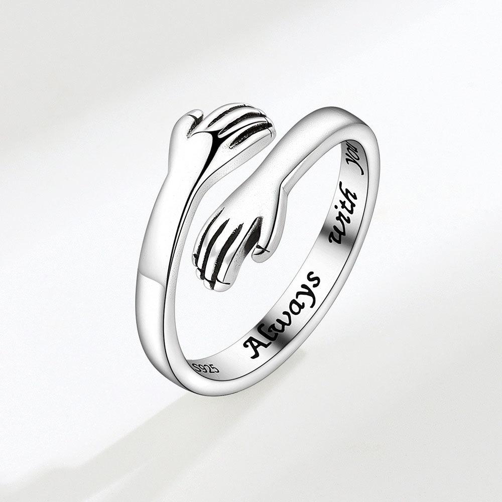 Fashion Personalized Index Finger Ring Niche Design Geometric Twist Open Ring Temperament Retro Couple Ring for Girlfriend Simple Geometric Ring