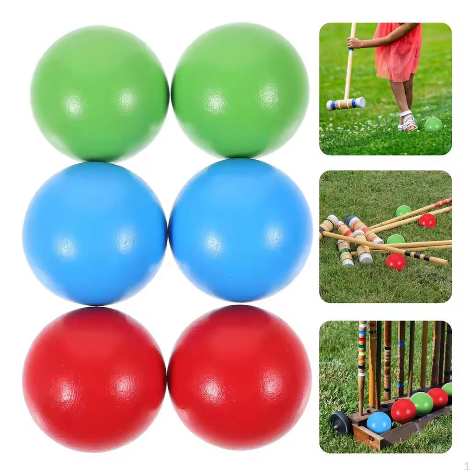 

6x Wooden Bocce Balls Tossing Parent Child Interaction 1.77inch Family Game for Park