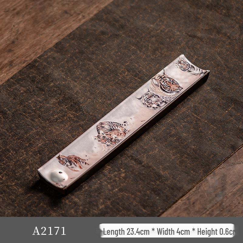 Guochao River & Mountain Ceramic Incense Holder - Retro Incense Stick Tray for Indoor Use