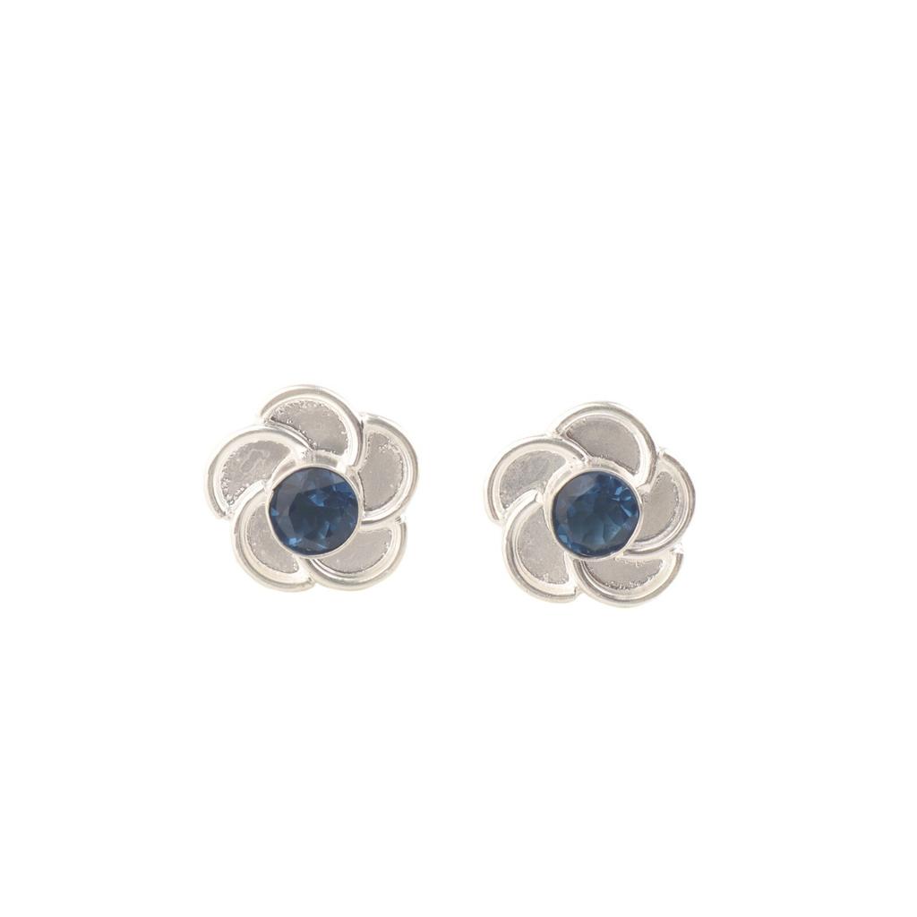 Genuine London Blue Topaz Gemstone 925 Silver Jewelry Stud Earrings 0.5" For Her EE-157-5