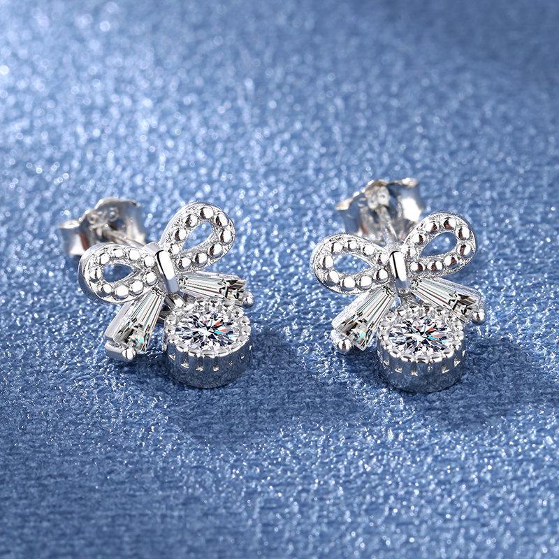 925 Sterling Silver Earrings For Women Round Zircon Earrings Sparkling Party Wedding Jewelry Gift Accessories
