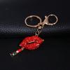 Sparkling Crystal Lip Keychain Sexy Lipsticking Lip Key Chain Lipstick Keychain  Bag Pendant