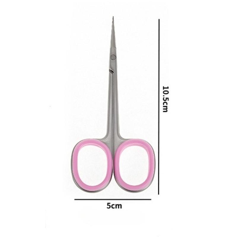 

New Black&Pink Cuticle Scissors Manicure Scissors Stainless Steel Extra Fine Curved Professional Manicure Eyelashes Eyebrow Tool