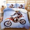 Dirt Bike Bedding Sets Motocross Racer Duvet Cover Set 2/3 Piece Boys Comforter Cover Set,Kids Extreme Sports Style Bedding Set