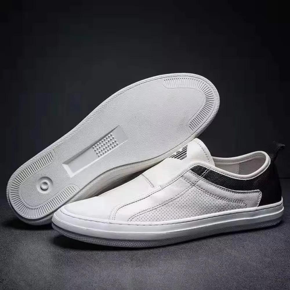 Men's Leather Casual Shoes Cowhide Designer Loafers Men New All-match Tide Shoes  Breathable Leather Business Casual Shoes Man