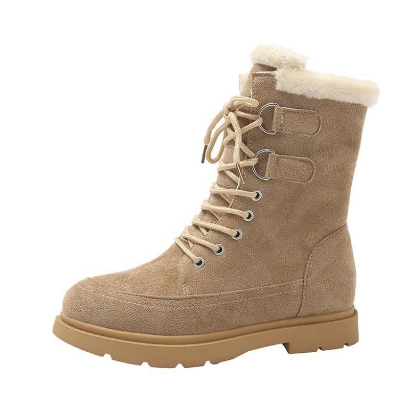 Winter neue dicksohlige Samt verdickte Schneestiefel für Damen, große Größe warmes Handtuch, kurze Stiefel für Damen