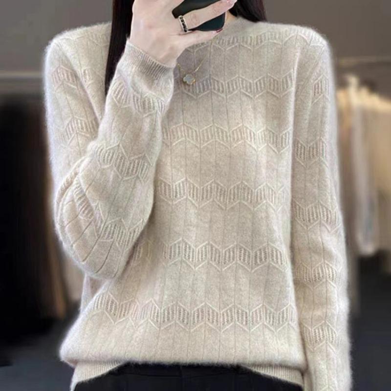 

Классический вязаный свитер женский корейский вариант с круглым вырезом и длинными рукавами простой повседневный свитер женский интерьер оптовая тенденция one size fits all абрикосовый