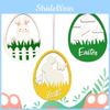 White Rabbit Decorative And Colorful Egg Wooden Ornaments For Festive Easter Decor