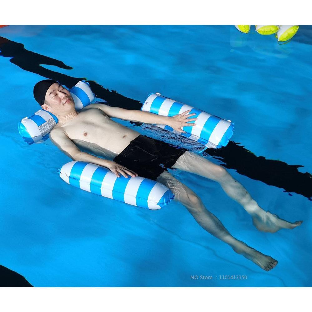Water Hammock Recliner Inflatable Floating Swimming Mattress Sea Swimming Ring Pool Party Toy Lounge Bed For Swimming