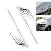 2pcs Chrome Car Side Fender Vent Euro Air Flow Decoration Sticker Accessories