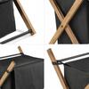 KADAX Cesto para la Ropa Negro de Madera Plegable Contenedor Grande Eco 39L