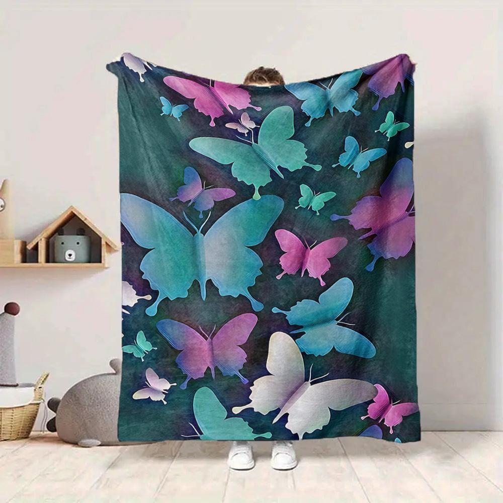 1pc Butterfly Print Blanket Warm,Perfect for Camping And Travel, Making It a Great Gift for Any Season yy250904167