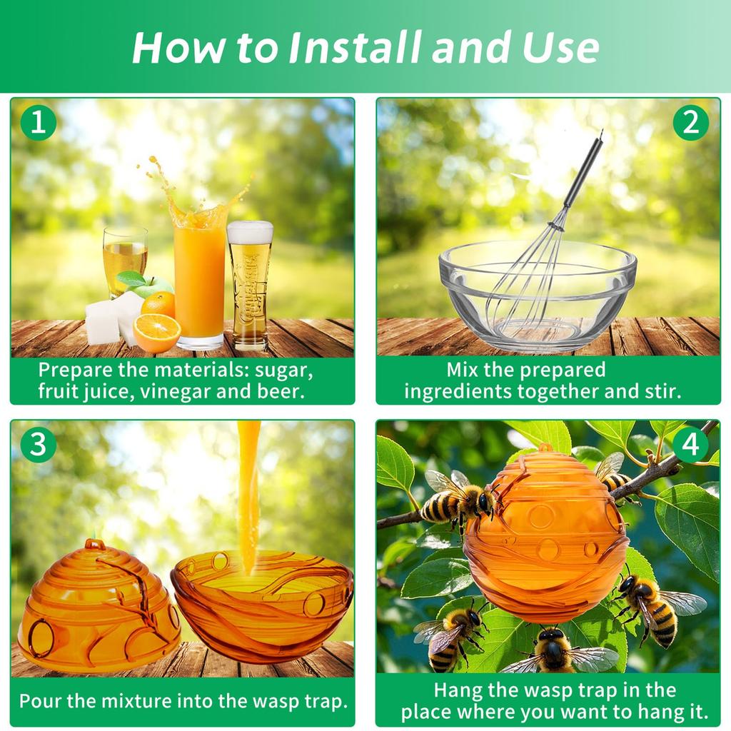 Dvoudílný venkovní lapač včel pro domácnost, zahradní venkovní lapač včel, voštinový venkovní vysoce účinný a ekologický lapač včel