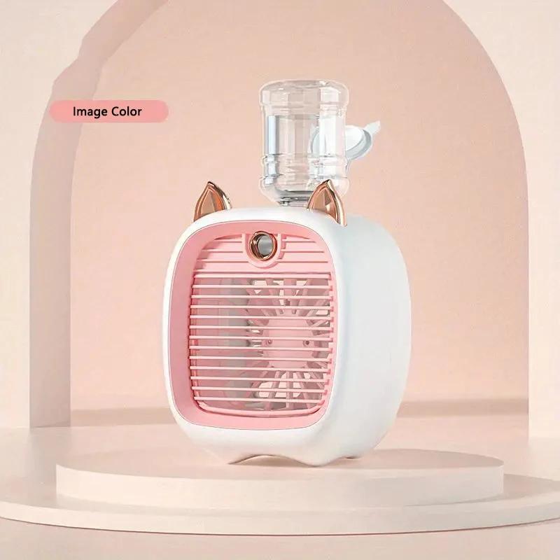 New Version Cooling Small Fan 1200mAh Three Gear Air Conditioning Fan Portable Handheld Small Hanging USB Type Fan Versatile Use