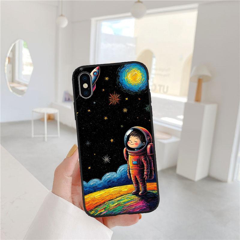 

FM6 Astronaut Space Moon Soft Shell Phone Case for Redmi Note 10 11 12 Pro Max 10S 10C 10T 11A 11S 12S 12C Redmi 10 4G