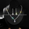 Funkelndes Strass- & Zirkon-Braut-Halsketten- und Ohrring-Set - Elegante Hochzeitsaccessoires