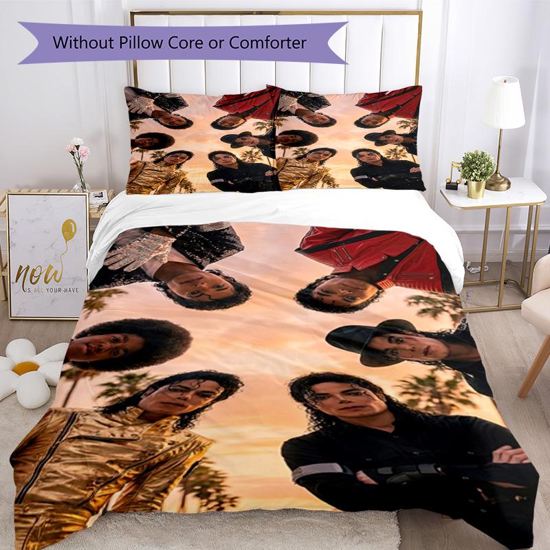 Michael Jackson Bedding Set Breathable Duvet Cover with Pillowcases Decorative Bed Linen for Bedroom Home Decoration Birthday Gift