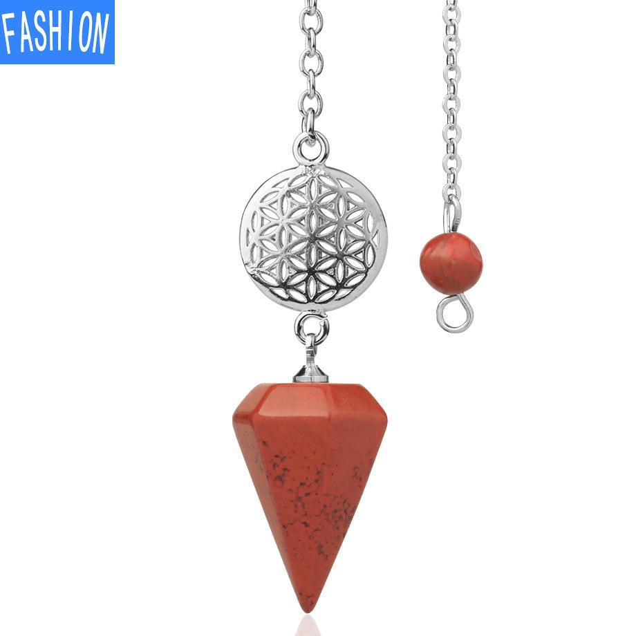 Spirit Pendulum Crystal Semi GEM PENDANT Healing Crystal Point Pendulum Witchcraft Meditation Jewelry