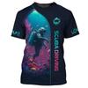 Men's T-Shirt Summer Clothing Diving Printed 3d T-Shirt Short Sleeve Tops Casual Oversized Apparel Travel Clothing Men T-shirts