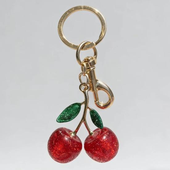 Брелок Підвіска Смола Вишневий Дизайн Ланцюжок для ключів із гілками зі золотої сплаву Надійна застібка-омар Гачок проти втрати Аксесуари для сумок Ключів Телефону