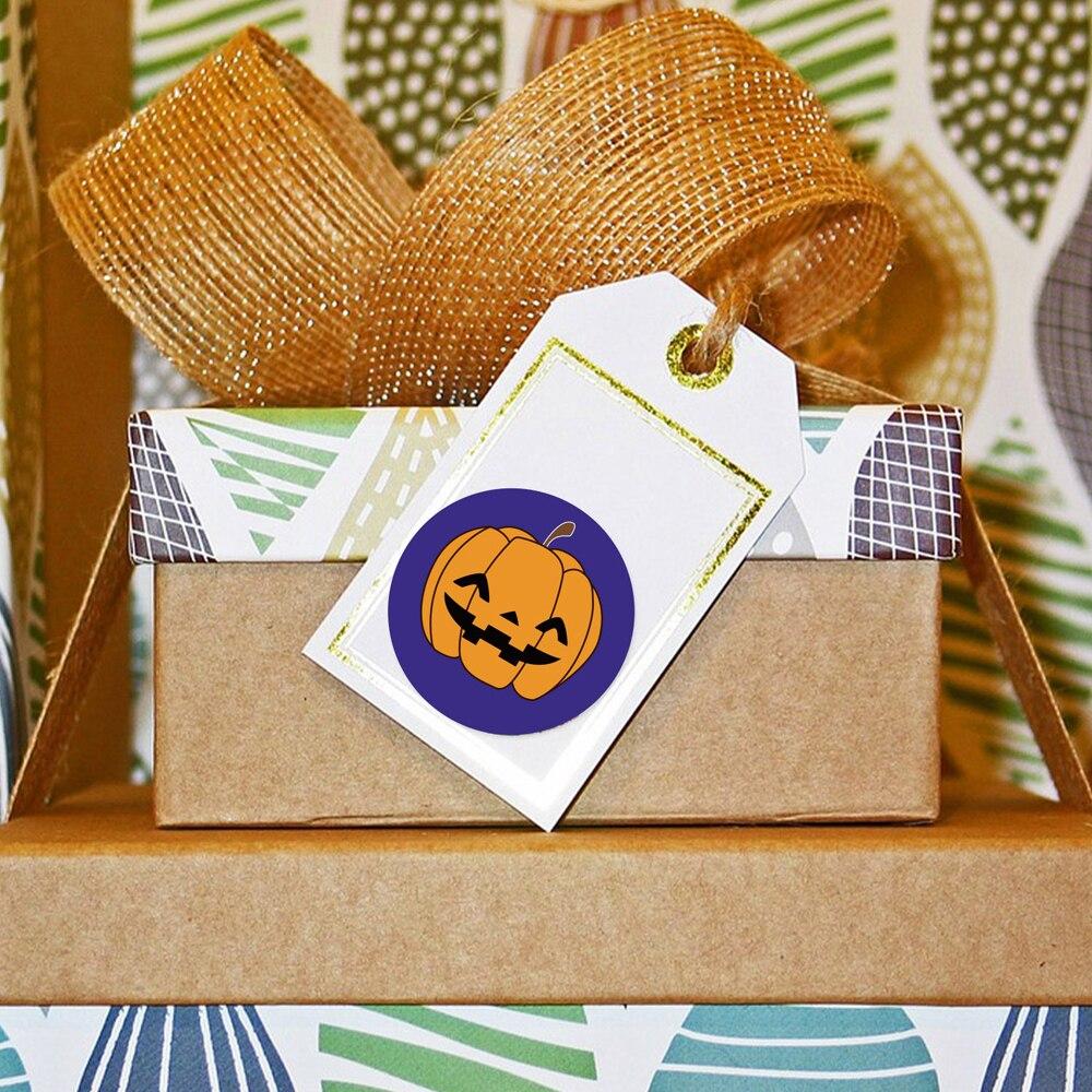 50-500pcs Halloween Round Stickers Self Adhesive Label Paper Candy Bags Stickers Package Seal Gift Packaging Sealing Craft