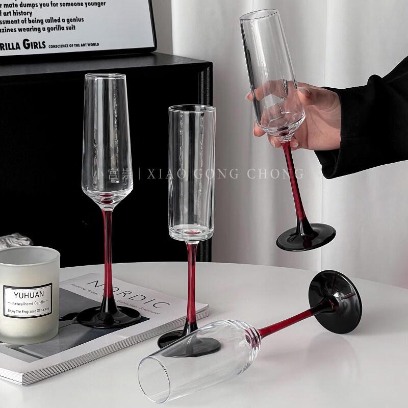 ZISIZ European Red Stem Champagne Glass
