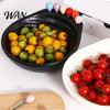 Kitchen Fruit Serving Set Bowl with 6 Colorful Forks Large Capacity Spiral Hygienic Bottom Fork Storage Hole for Snacks And Parties Dopamine Color