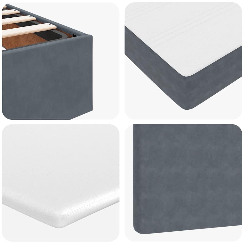 Ottoman Bed with Mattress Dark Grey 120x190 cm Velvet