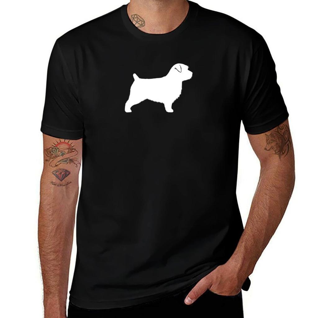 Norfolk Terrier Silhouette(S) Tshirt Plus Size Loose Fit Tshirt