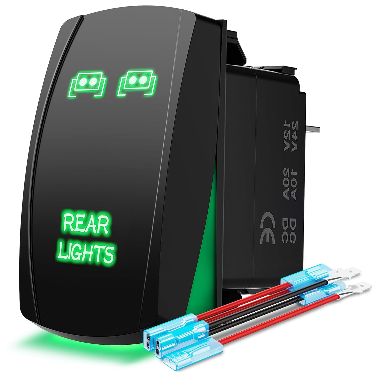

MicTuning LS081302Z Rear Lights Rocker Switch On-Off LED Light, 20A, 12V, Green 1 Count (Pack of 1) зелёный