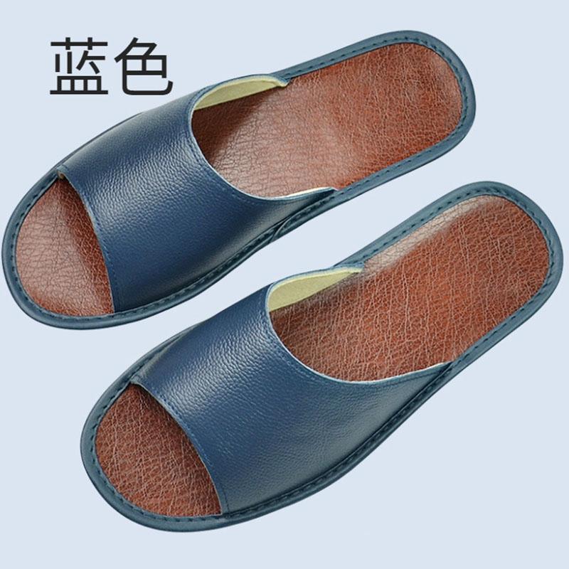 Cow Leather Slippers Big sizes Genuine Homes in indoor slipper summer open toe sandals men women elderly casual Slides shoes