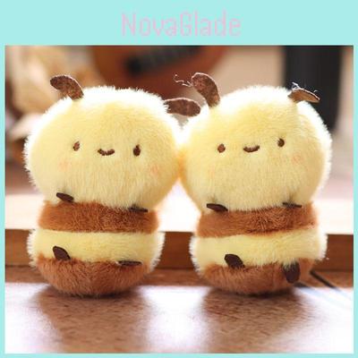 Cute Bee Plush Keychain Backpack Charm Soft Stuffed Animal Toy With Pp Cotton Fill Mini Gift For Kids
