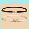 Childrens Retro Faux Leather Belt With Bow Shaped Rhinestone Buckle For Casual Wear