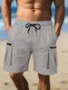 Pantaloncini Cargo Estivi da Uomo con Vita Elastica, Pantaloncini Utility con Tasche 3D, Pantaloncini Atletici Larghi al Ginocchio