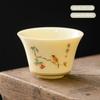 1 Pc Chinese Ceramic Tea Cup Handmade Flower and Bird Pattern Teacup Porcelain Tea Bowl Travel Master Cup Household Teaware