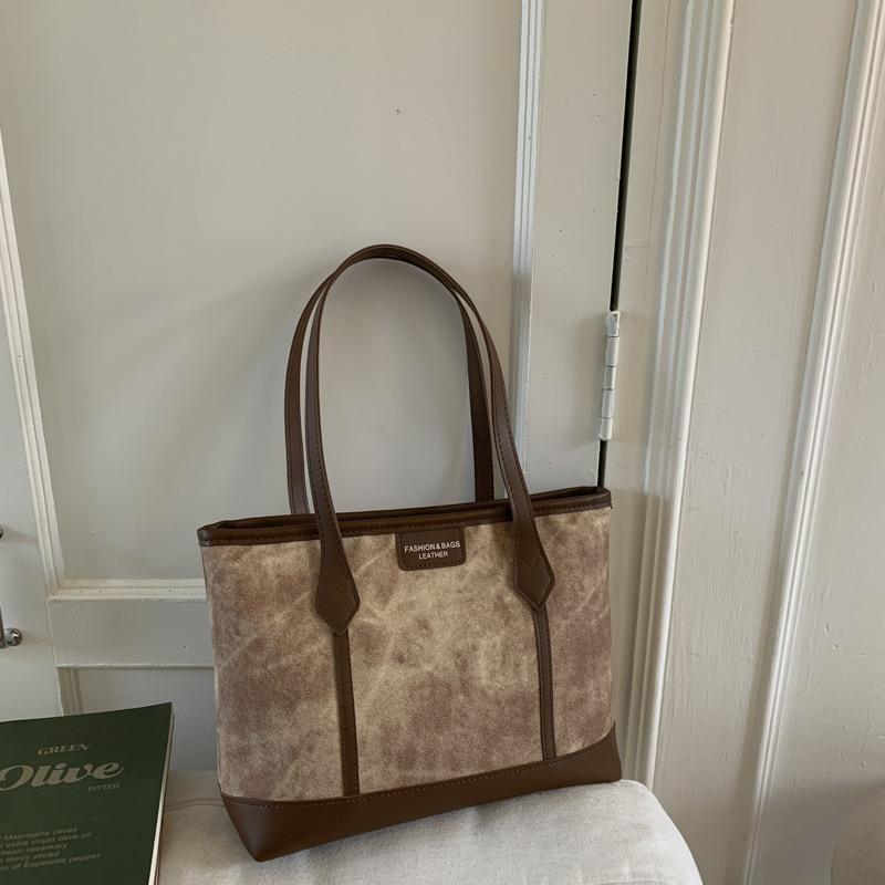 Autumn New Color Matching Commute Fashion Casual Simple Messenger Large Capacity Shoulder Tote Bag Women