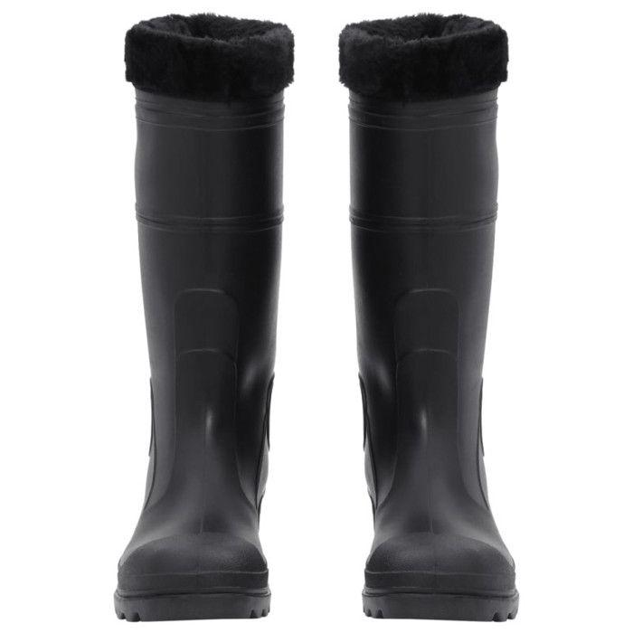Bottes de pluie avec chaussettes amovibles noir taille 43 PVC