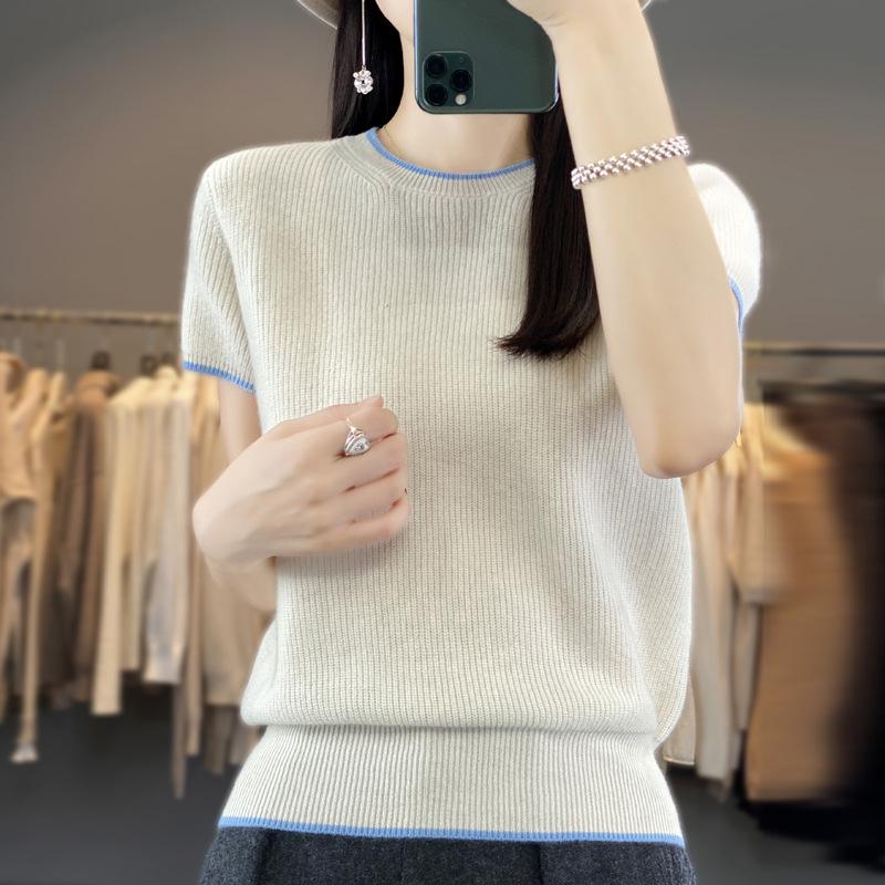 Women's Round Neck Solid Color Sweater - Versatile Knit Pullover for Autumn/Winter