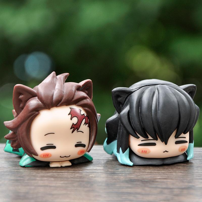 6Pcs/Set Anime Demon Slayer Figure Nezuko Tanjirou Zenitsu Inosuke Mini Figurine Collectible Model Doll Fans Gift