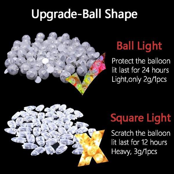 50PCS Waterproof DIY LED Balloon Light,Led Flash Ball Lamp for Paper Lantern Mason Jar Birthday Party Wedding Decoration