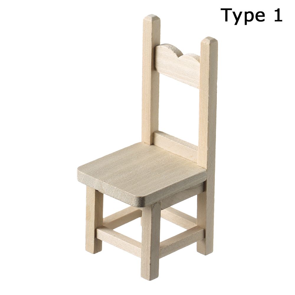 Model Playing House Dollhouse Furniture Miniature Chair Sofa Doll House Accessories Wood Mini Stool