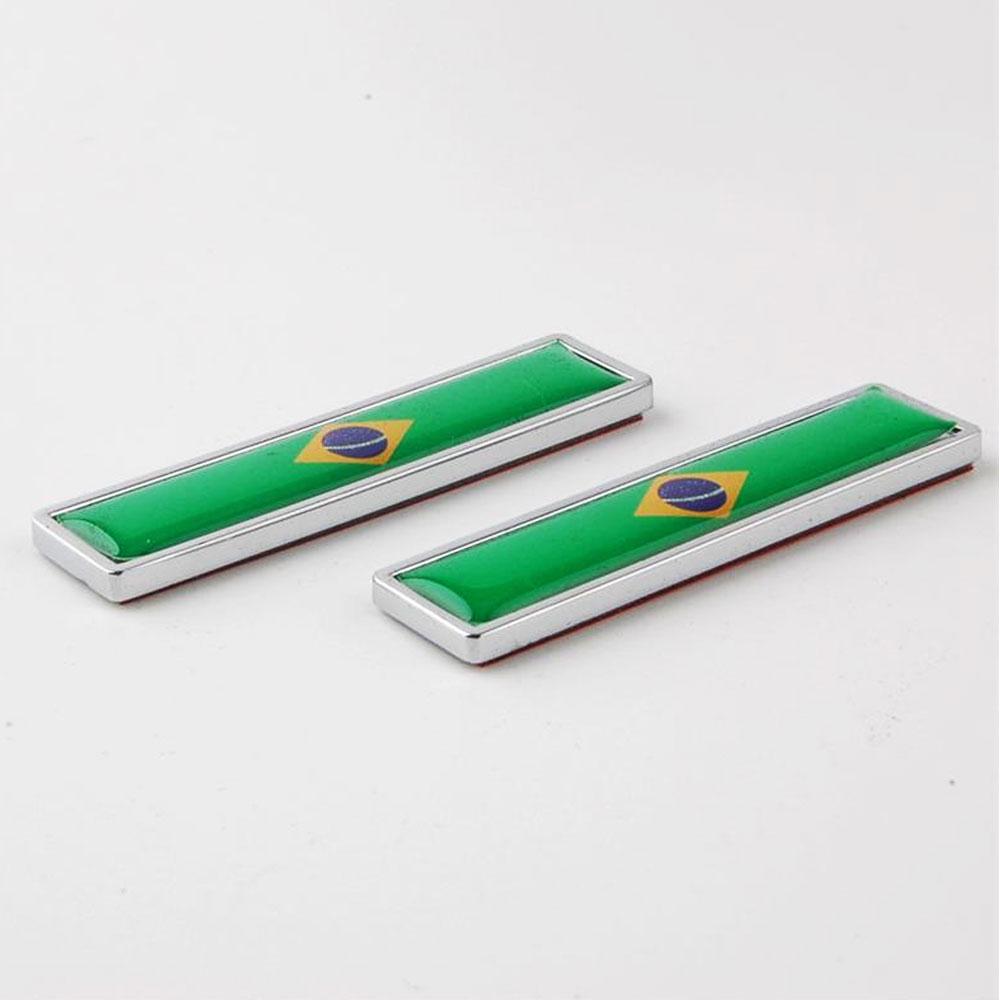 3D Car Metal Sticker Aluminum Brazil National Flag Car Body Trunk Logo Auto Motorcycle Personality Decoration Sticker New зелёный