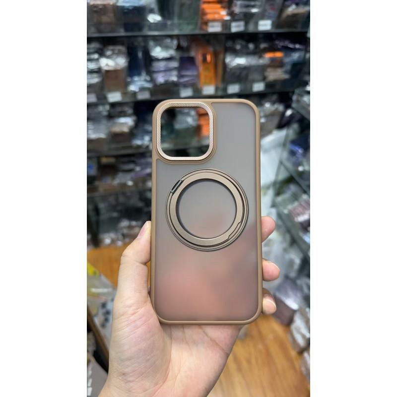 Matte Finish IPhone 17 Pro Max Case With 360 Rotating Magnetic Kickstand Metal-PC Hybrid Heat Dissipation Mesh Design