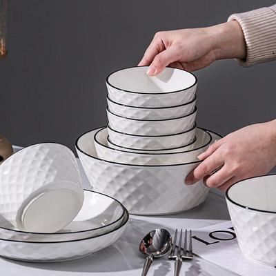 Xihe 12-Piece European Light Luxury Bone China Dinnerware Set