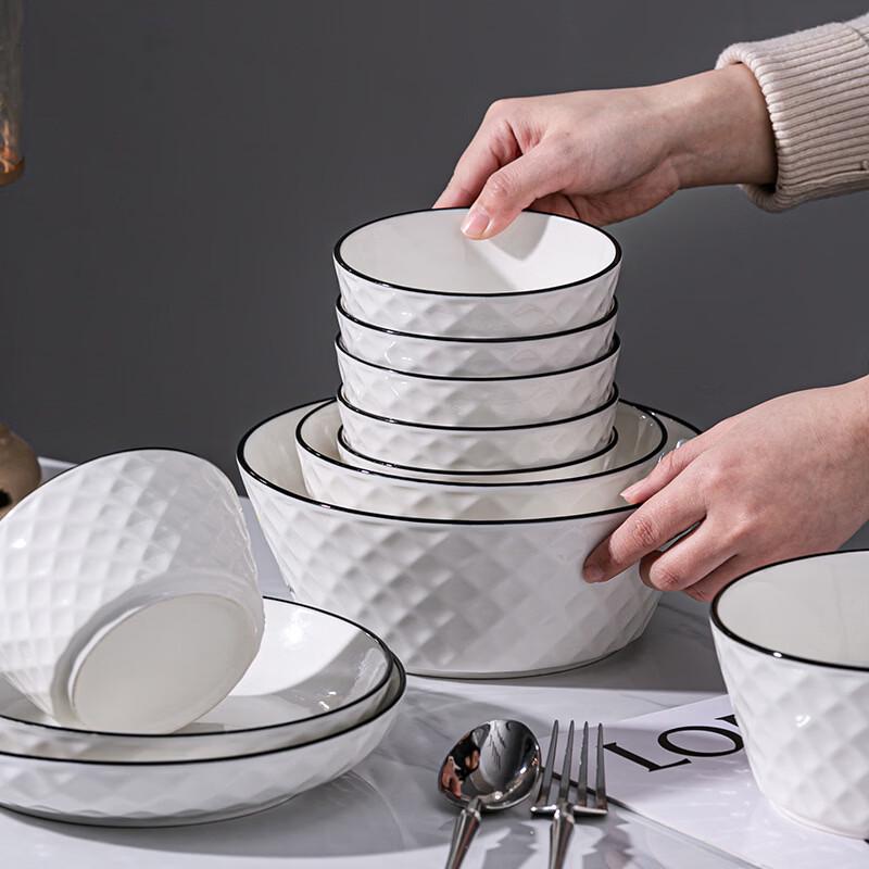 Xihe 12-Piece European Light Luxury Bone China Dinnerware Set