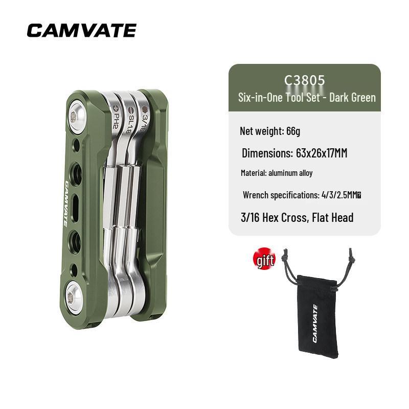 

HDRIG Multi-Tool: Stainless Steel Screwdriver & Wrench Set, Portable Six-in-One Folding Design, Model 3880